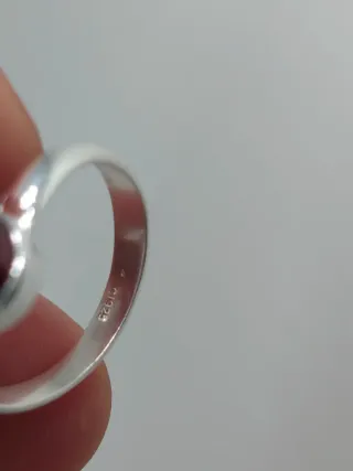 Anillo Plata 925 y Granate Ajustable