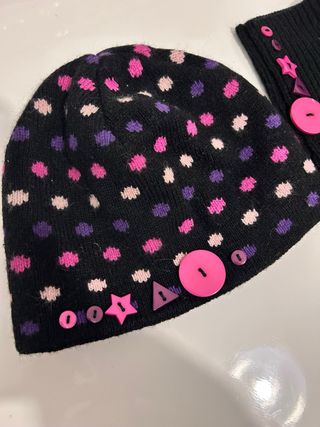 Conjunto Gorro y Guantes Lunares