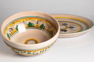 Piatto da portata Spaghetti ceramica dipinta