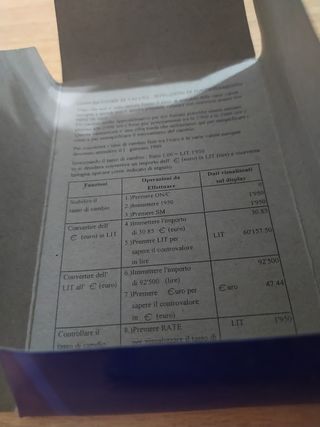 Calcolatrice Euro Convertitore LIT.