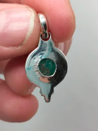 Colgante Plata 925 y Esmeralda Natural