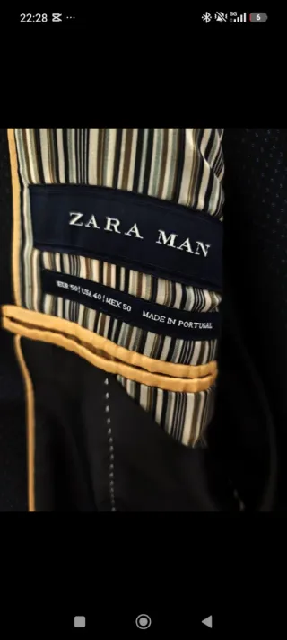 Se vende traje zara talla 50 equivale a M.