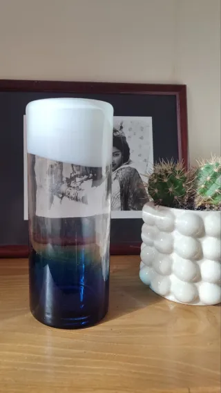 Vaso Murano in Cristallo Blu Trasparente