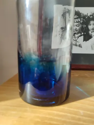 Vaso Murano in Cristallo Blu Trasparente