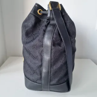 Bolso Gucci Negro Piel y Lona Original bandolera