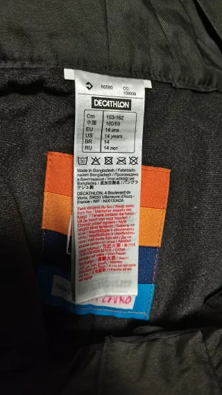 Pantalón de nieve infantil negro