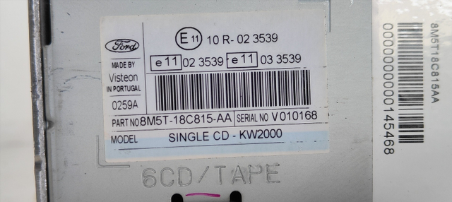 SISTEMA AUDIO / RADIO CD FORD FOCUS BERLINA (CAP)