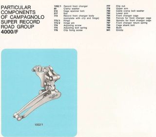 Deragliatore Campagnolo Super Record '70 Vintage