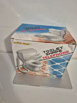 Telefono fisso a forma di water nuovo