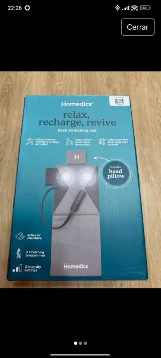 Colchoneta Masaje Homedics Relax Recharge Revive
