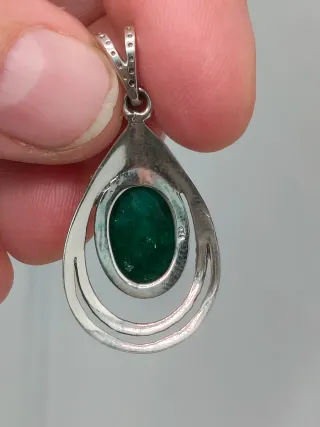 Colgante Plata 925 y Esmeralda Natural