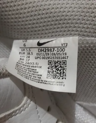 Zapatillas Nike Talla 38.5 Blancas