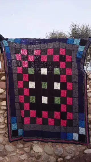 Coperta uncinetto pixel art Space Invader