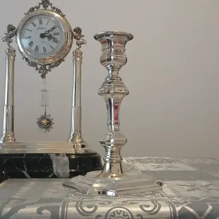 Set Candelabri e Orologio Pedro Dura in argento sterling