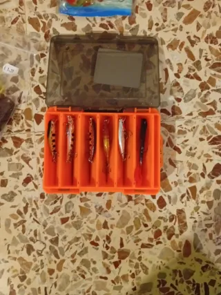 2 cañas de spinning + 14 señuelos