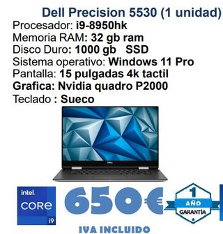 Dell Precision 5530 i9 32GB RAM 1TB SSD