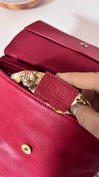 Bolso bandolera piel rojo