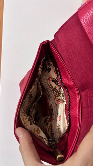 Bolso bandolera piel rojo