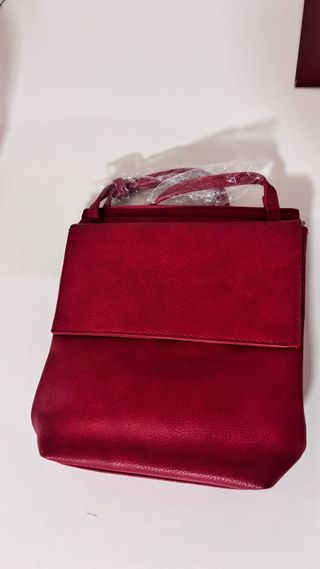 Bolso bandolera piel rojo