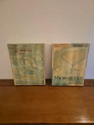 2 Quadri Pubblicitari Tela Bar Pizzeria