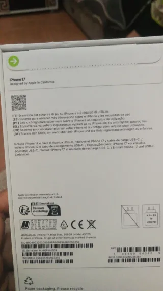 iPhone 17 256GB Azul Nuevo Precintado