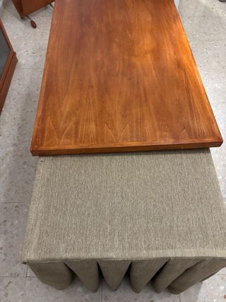 Mesa camilla cuadrada tela y madera