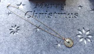 Collar Nácar y Acero Bañado en Oro