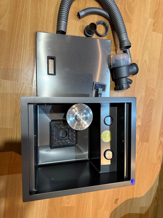 Fregadero Cocina Acero Inoxidable Negro