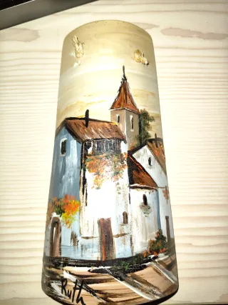 Teja decorativa Cantabria pintada