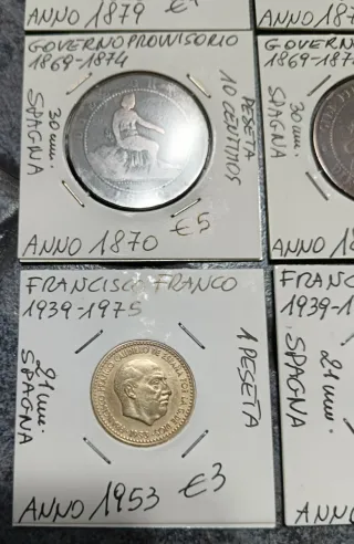 6 Monete: Alfonso XII, Governo P. Francisco Franco