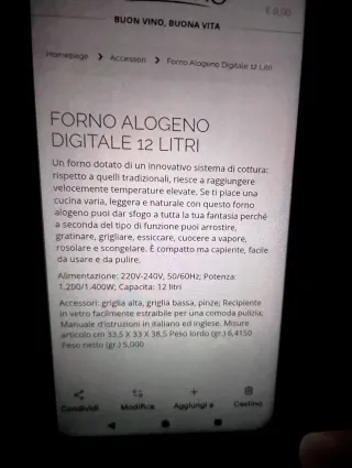 Forno alogeno da 12Lt