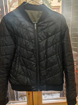 Chaqueta reversible IKKS negra/verde militar