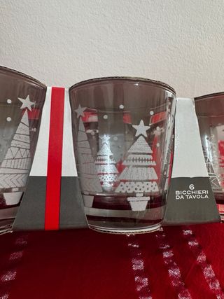 Set 12 Bicchieri Le Perle Italiane Alberi Natale