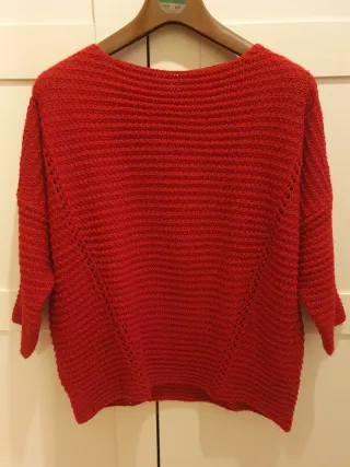 Jersey lana rojo oversize