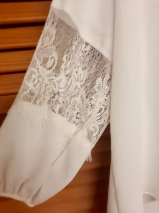 Blusa elegante blanca fiesta Talla L