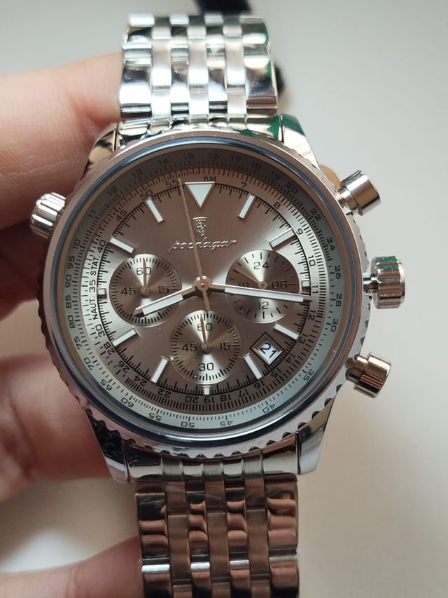Reloj Poedagar Speedmaster Metal Plateado