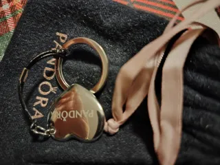 Portachiavi Pandora Cuore Argento in acciaio