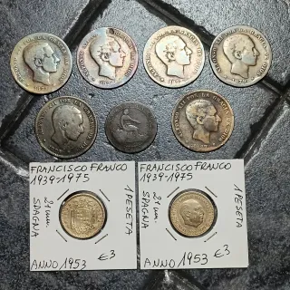 9 Monete Spagnole Alfonso XII