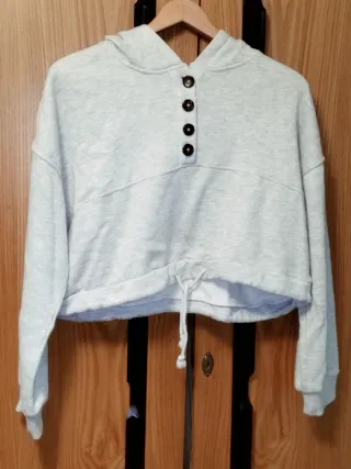 Sudadera Corta (Cropped) Primark XS/34 Oversize