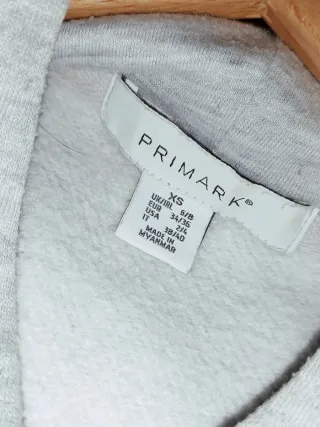 Sudadera Corta (Cropped) Primark XS/34 Oversize