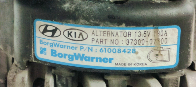 ALTERNADOR KIA STONIC (YBCUV) 1.2 I 85 3730007500