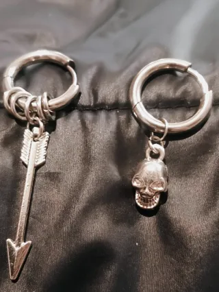 Pendientes acero inoxidable plateado