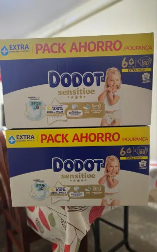 80×2 Fraldas Dodot Sensitive T6+
