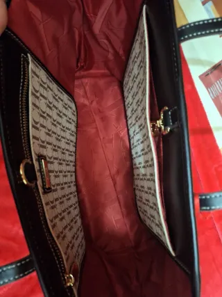 Bolso CH Lona Logo Beige y Rojo