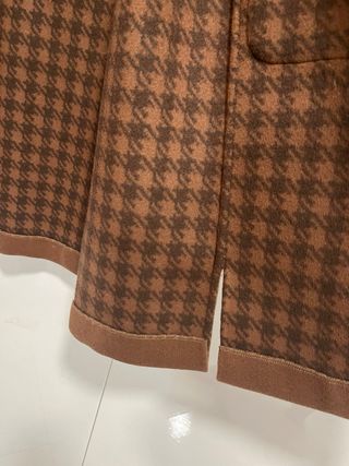 Cappotto Donna Vintage Lana Vergine Tg L Marrone