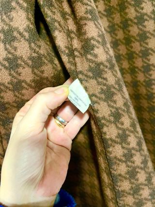 Cappotto Donna Vintage Lana Vergine Tg L Marrone