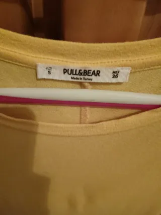 Vestido Pull and Bear amarillo y blanco