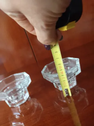 2 Portacandele in Vetro Ottagonali