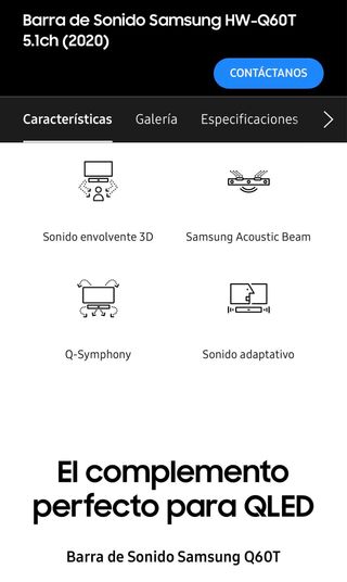 Barra Sonido Home Cinema Samsung HW-Q60T 5.1