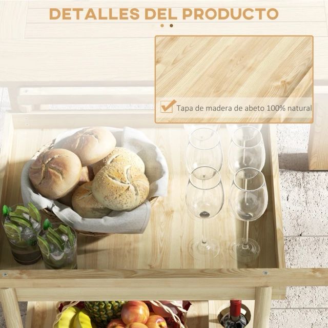 Carro de Servicio Madera